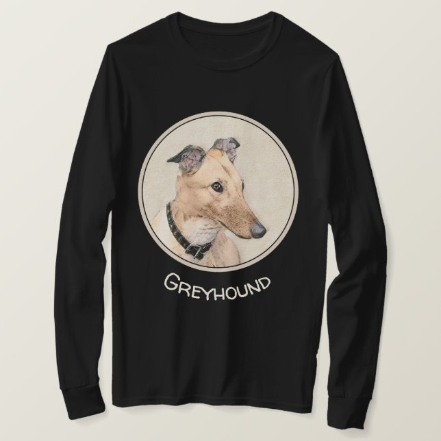 T-shirt Peinture Greyhound - Beau art original de chien (Design devant)