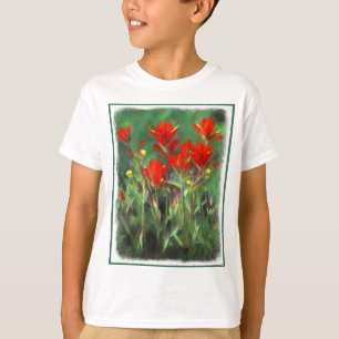 T-shirt Peinture indienne de pinceau - Art Fleur original