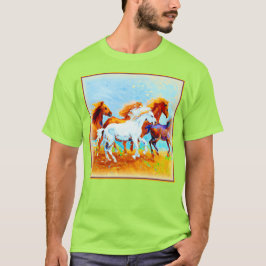 T-shirt Peinture Mignonne De Chevaux De Course. Commandez 