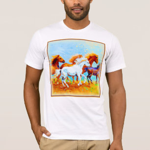 T-shirt Peinture Mignonne De Chevaux De Course. Commandez 