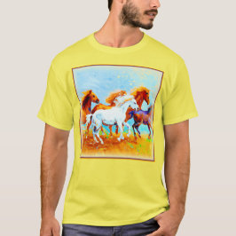T-shirt Peinture Mignonne De Chevaux De Course. Commandez 
