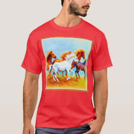 T-shirt Peinture Mignonne De Chevaux De Course. Commandez 