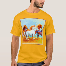 T-shirt Peinture Mignonne De Chevaux De Course. Commandez 