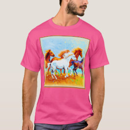 T-shirt Peinture Mignonne De Chevaux De Course. Commandez 