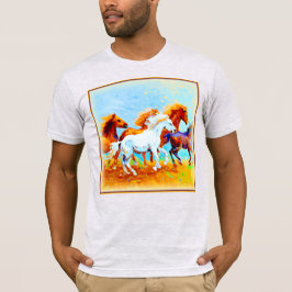 T-shirt Peinture Mignonne De Chevaux De Course. Commandez 