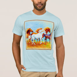 T-shirt Peinture Mignonne De Chevaux De Course. Commandez 
