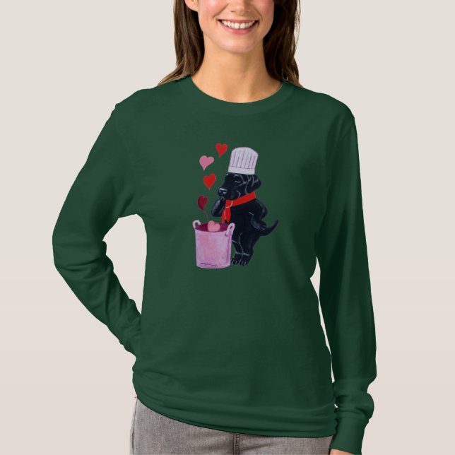 T-shirt Peinture noire de chef de Labrador (Devant)