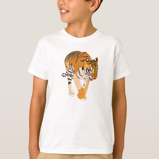 T-shirt Peinture numérique de tee-shirts de tigre (Devant)