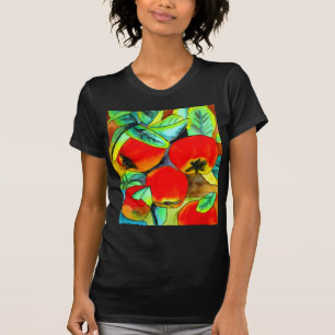 T-shirt Peinture originale aquarelle de pommes rouges