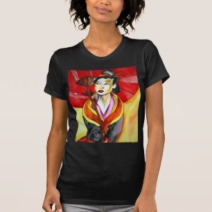T-shirt peinture originale d'art Geisha