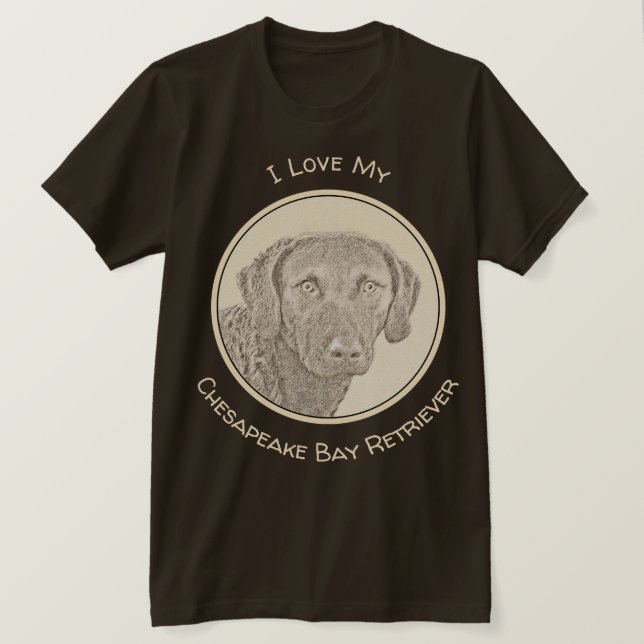 T-shirt Peinture originale de chien par Retriever de Chesa (Design devant)