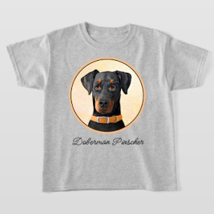 T-shirt Peinture originale de Doberman Pinscher non coupé