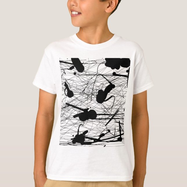 T-shirt Peinture originale en tache noire (Devant)