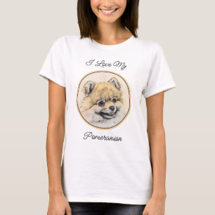 T-shirt Peinture Poméranienne (orange) - Art Chien origina