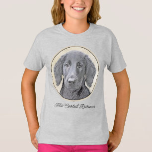 T-shirt Peinture Retriever à revêtement plat - Art Chien o