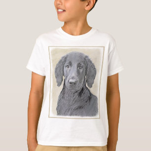 T-shirt Peinture Retriever à revêtement plat - Art Chien o