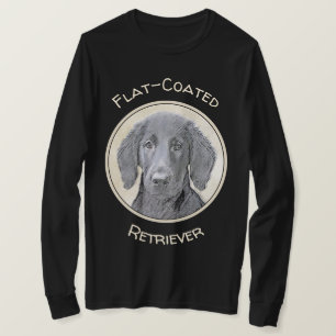 T-shirt Peinture Retriever à revêtement plat - Art Chien o
