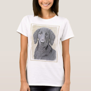 T-shirt Peinture Retriever à revêtement plat - Art Chien o