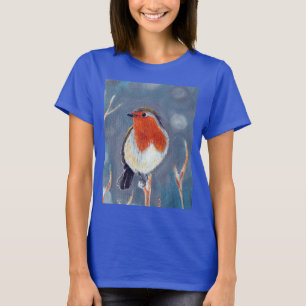 T-shirt Peinture Robin d'hiver