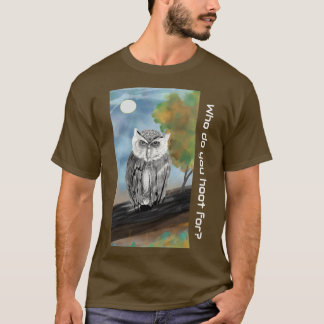 T-shirt Peinture saisonnière de la Chouette dans la nature