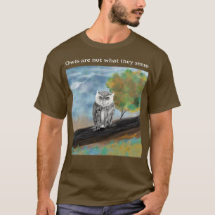 T-shirt Peinture saisonnière de la Chouette dans la nature