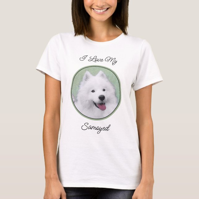 T-shirt Peinture Samoyed - Cute Original Chien Art (Devant)