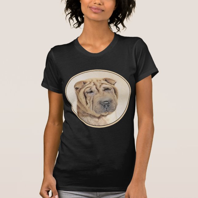 T-shirt Peinture Shar Pei - Cute Original Chien Art (Devant)