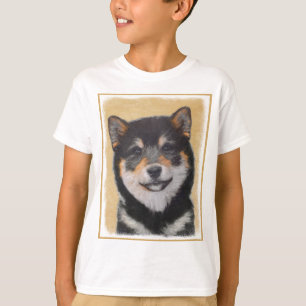T-shirt Peinture Shiba Inu (Noir et Tan) - Art Chien