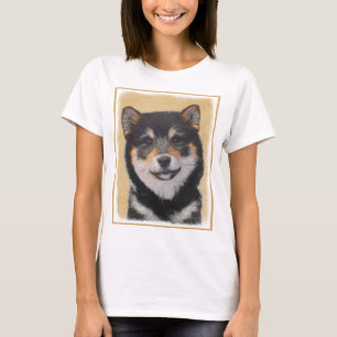 T-shirt Peinture Shiba Inu (Noir et Tan) - Art Chien