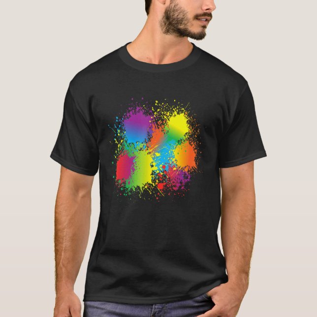 T-shirt Peinture Splatter Artiste Peintre Faire Splash Ann (Devant)