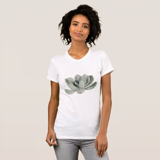 T-shirt Peinture succulente d'aquarelle de plante (Devant entier)