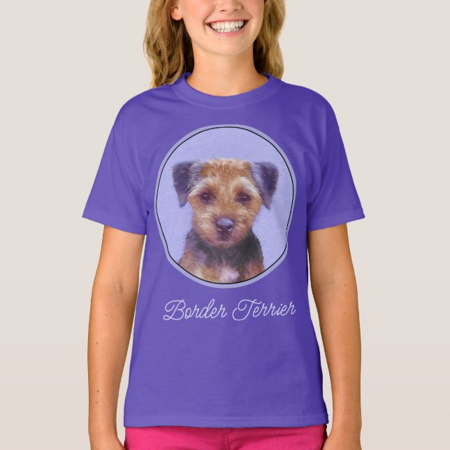 T-shirt Peinture sur la frontière de Terrier - jolie peint (Devant)