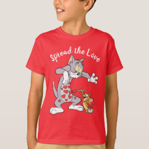 T-shirt Peinture Tom & Jerry Coeurs de Saint-Valentin