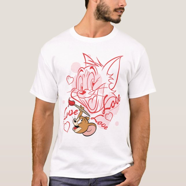 T-shirt Peinture Tom & Jerry Valentine (Devant)