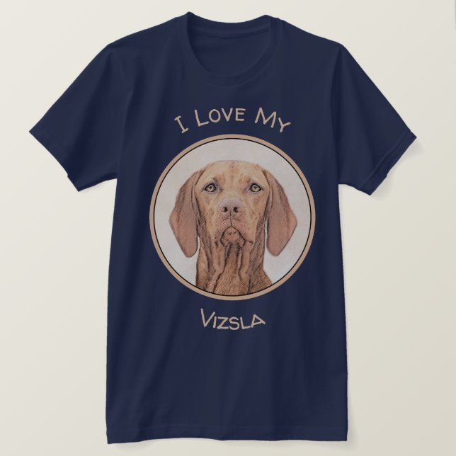 T-shirt Peinture Vizsla - Joli art original chien (Design devant)