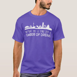 T-shirt Pékin Coordonnées GPS Skyline Silhouette Chine