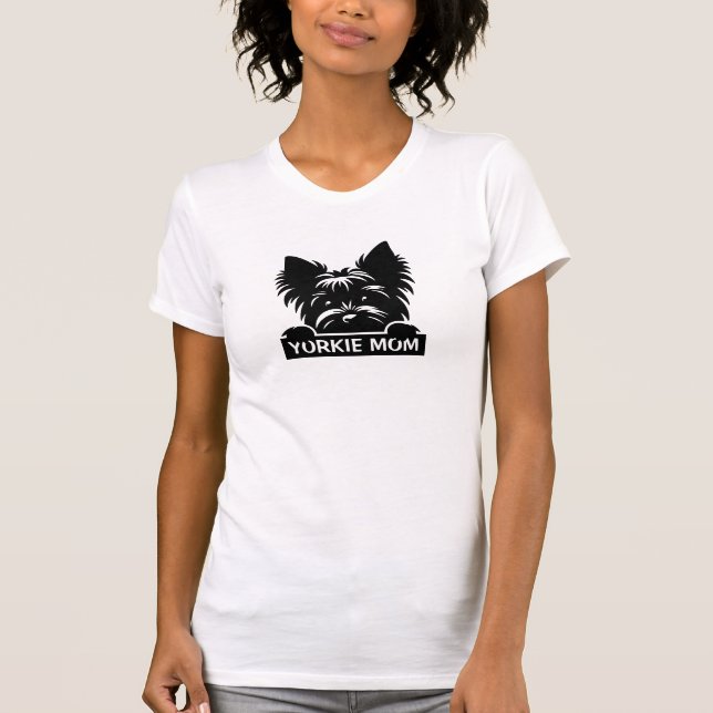 T-shirt Pékin Yorkie Black Silhouette Yorkie Maman (Devant)