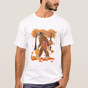T-shirt Pèlerin de Bigfoot Turquie Citrouille de Thanksgiv