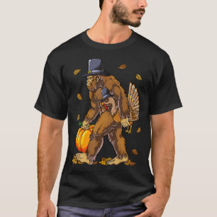T-shirt Pèlerin de Bigfoot Turquie Citrouille Jour d'Actio