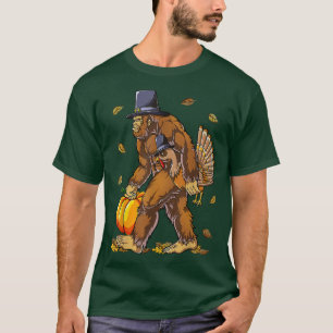 T-shirt Pèlerin de Bigfoot Turquie Citrouille Jour d'Actio