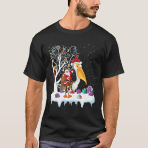 T-shirt Pelican Bird Amant Xmas Cadeau Père Noël équitatio