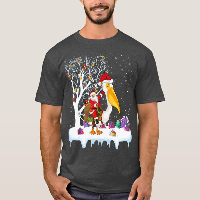T-shirt Pelican Bird Lover Xmas (Devant)