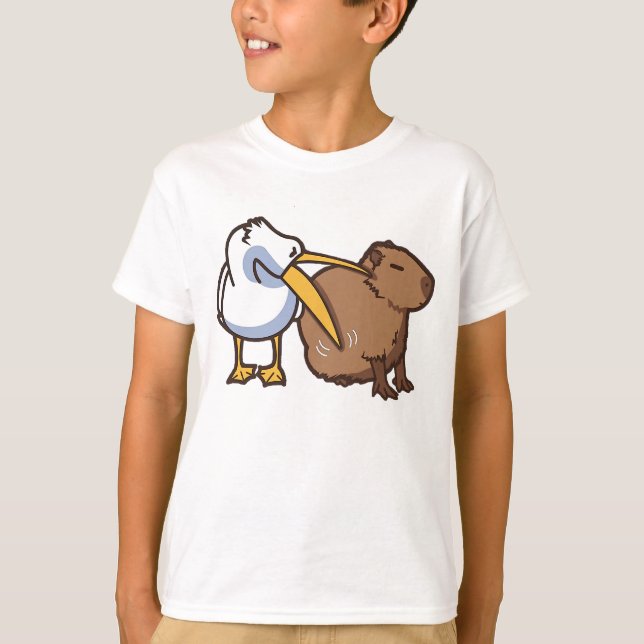T-shirt Pelican essaie de manger du mème amusant de Capyba (Devant)