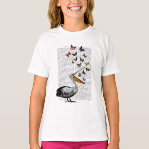T-shirt Pélican et papillons