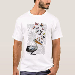 T-shirt Pélican et papillons