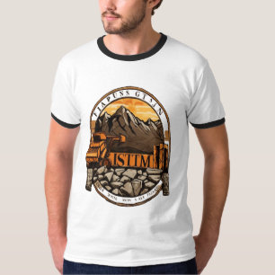 T-shirt Pelle Orange Sur La Crête De Terrain Rocheux