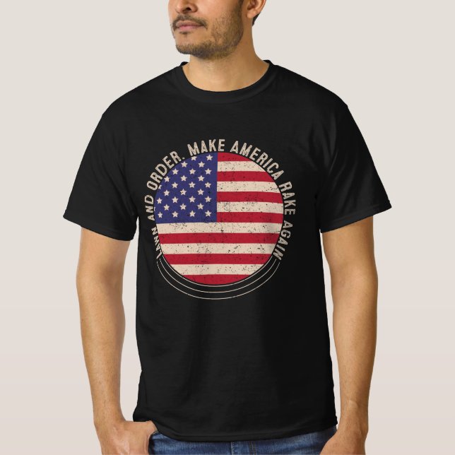 T-shirt Pelouse et ordre. Rendre l'Amérique au pouvoir (Devant)