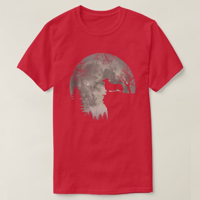 T-shirt Pembroke Welsh Corgi Et Lune Halloween (Design devant)