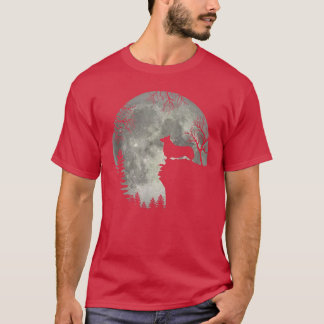 T-shirt Pembroke Welsh Corgi Et Lune Halloween