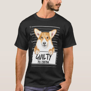 T-shirt Pembroke Welsh Corgi Mugshot Chien coupable
